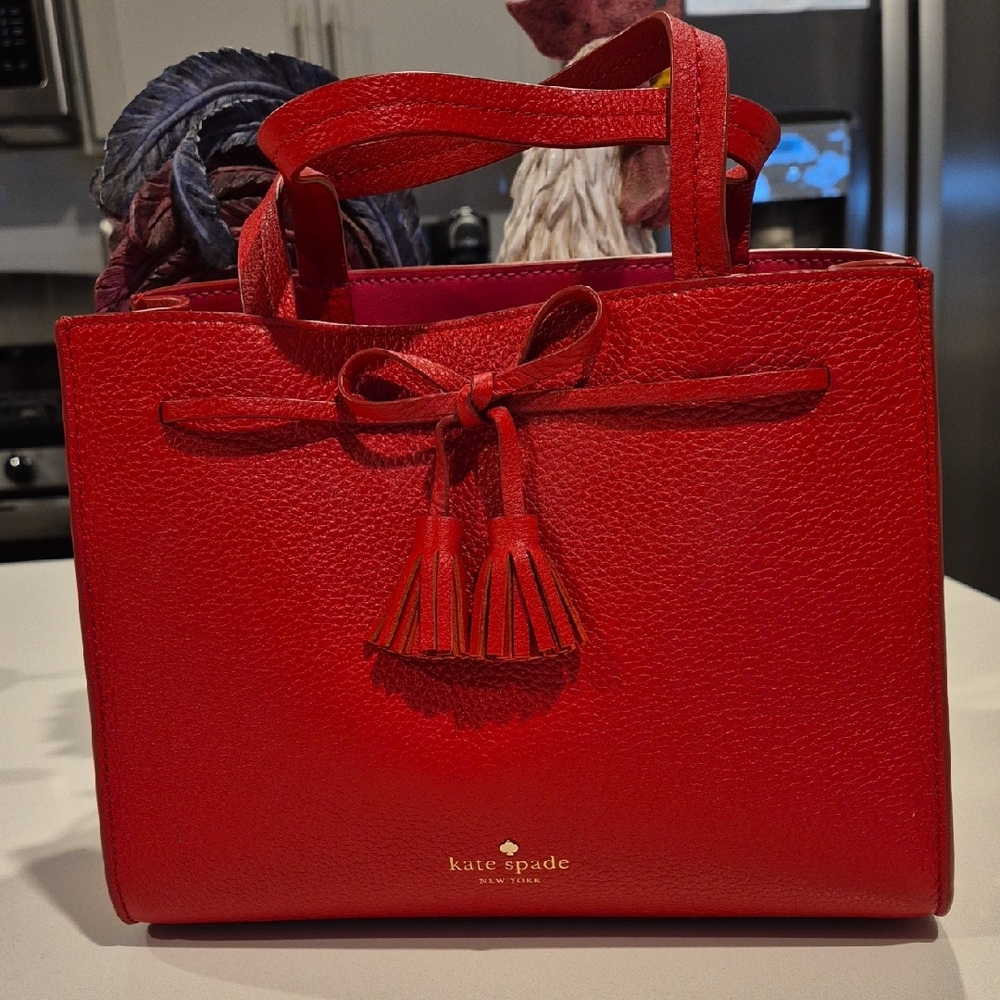 KATE SPADE 25TH BIRTHDAY HANDBAG Cherry Red Leather